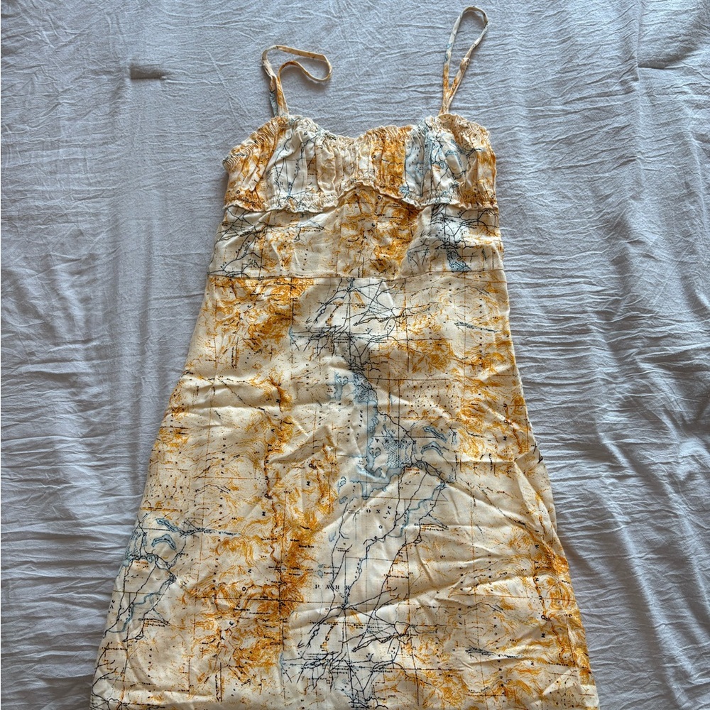 Urban Outfitters Gold Cream Sundress Sleeveless Mini